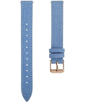 Garmin Lily 2 İçin 14mm Keten Deri Saat Kayışı Açık Mavi