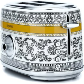 Resim Berghoff Gem Royal Margery Siyah Sarı Desenli Iki Dilim Ekmek Kızartma Makinesi 