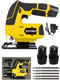 Resim Steiner ST-12V 3.0AH S Li-ion Çift Akülü Şarjlı Dekupaj Testere Sarı 