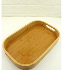 Resim Bambu Tepsi Dikdörtgen Servis Sunum Tepsi 33 22cm 