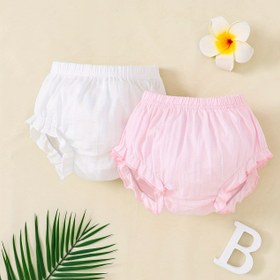 Resim Çocuklar İçin Düz Renkli İki Paket Çocuk Külotu 