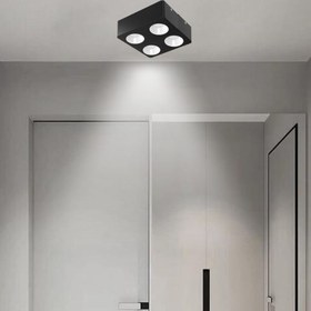 Resim 48W Sıva Üstü LED Spot Aydınlatma - Yüksek Verimli Tavan Lambası 3159-W19-8P-JY - Siyah / Beyaz 