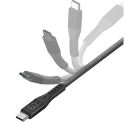 Resim Energea Flow 1.5m 60W Dijital Göstergeli Type-C To Lightning Pd Hızlı Şarj Kablosu 