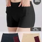 Resim 2'li Kadın Büyük Cepli Hırsızlığa Karşı İç Çamaşırı - Seyahat ve İş Gezileri İçin Nefes Alabilir, Rahat ve Güvenli, Büyük Beden, Düz Renk, Orta Esneklikte Kumaş, Seyahat İç Çamaşırı|Minimalist Stil|Esnek Kumaş 