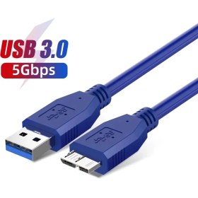 Resim Derwell 1 Metre USB 3.0 HDD Harddisk Kablosu Yüksek Hiz USB 3.0 Tip A Mikro B Kablo Hızlı Veri Aktarma Kablosu 1mt 