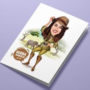 Resim Safarideki Güzel Kadın Tebrik Kartı 