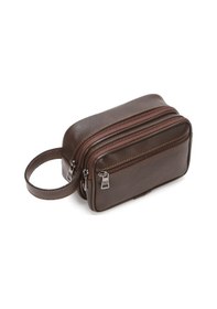 Resim Newish Polo Erkek Bileklik Kemerli Portföy Clutch Traş Kozmetik El Çantası New344 Kahverengi 