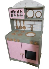 Resim İki Kapaklı Boyalı Ahşap Mutfak 