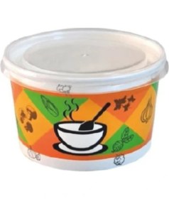 Resim 16 Oz Çorba Kasesi Kapak - 100 Adet 