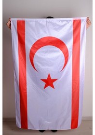 Resim Kıbrıs Milli Gönder Bayrağı Raşel Kumaş Dijital Baskı 100x150 cm 