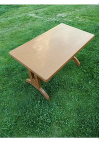 Resim Evko Mobilya Plastik 70x120 Masa, Plastik Masa, Bahçe Balkon Teras Masası, Kare Masa, Dış Mekan Masası Kahverengi 