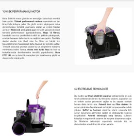 Resim Arnica Patentli özel sistemli Rosegold Sulu Elektrik Süpürgesi, Yıkanabilir HEPA 13 filtre 2400W 