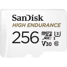Resim Sandisk High Endurance 256gb 100-40mb-s Microsdxc C10 V30 Adaptörlü Hafıza Kartı Sdsqqnr-256g-gn6ıa 
