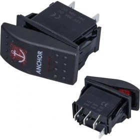 Resim Powermaster Çapa Irgatı Sembollü Yaylı Işıksız 3 Pinli On-Off 12-24V Marin Switch 