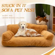 Resim 1 adet rahat kışlık evcil hayvan yatağı, kediler ve köpekler için tüylü koltuklar için uygun - kaymaz, yıkanabilir polyester elyaf kanepe yumuşak elyaf dolgulu, üç renkte mevcut, küçük köpekler ve kediler için uygundur 