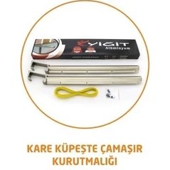 Resim Kare Küpeşte Alüminyum Balkon Çamaşır Kurutmalık 