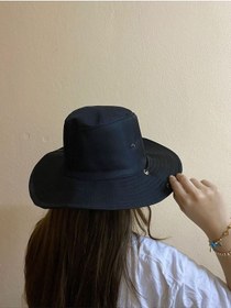 Resim Reva Unisex Yazlık Katlanabilir Safari Fötr Şapka - Çıtçıtlı Ve İp Detaylı Siyah 