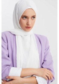 Resim Kadın Tesettür Hijap Hazır Multi Şifon Ipeksi Şal Rahat Yumuşak Ekstra Hafif - Tek Ebat / Beyaz Beyaz 