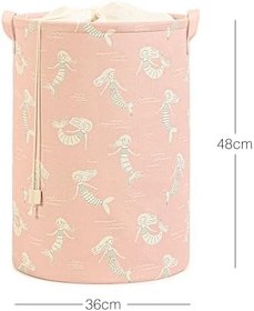 Resim Ocean Home Textile Çocuk Odası Ağzı Büzgülü Deniz Kızı Oyuncak Sepeti 36 x 48 cm 