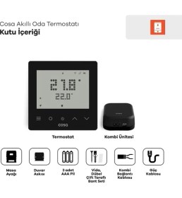 Resim Akıllı Oda Termostatı Kablosuz Kombi Kontrolü V5 