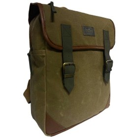 Resim Old Cotton Cargo Vintage Kanvas Su Geçirmez Design Unisex Laptop Bölmeli Gezi Okul Seyahat Kamp Sırt Çantası 29x37cm Camel 