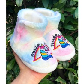 Resim Çocuk Panduf , Cırt Cırtlı Kaydırmaz Taban Anaokulu Kreş ve Ev Ayakkabısı 