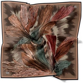 Resim Levidor Tensel Eşarp Fırça Desen Kahve Kahve 