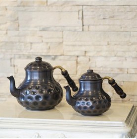 Resim Nusnus Bakır Dilimli Büyük Çaydanlık Siyah No 2 Ns-05058 Bakır 