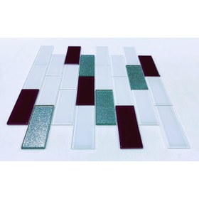 Resim MozaiKristaL Mutfak tezgah arası 36x98x4 mm Kristal Cam Mozaik. ( 1 kutu - 1 m2 fiyatıdır) 