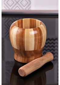 Resim Sarımsak Havanı Sarımsak Dövme Aparatı Bambu Hiyenik Havan 