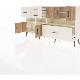 Resim Arges Konsol 5 Raflı 4 Çekmeceli 4 Kapaklı 176x30x99 Aytaşı-çam/aytaşı Atlas Çam/aytası - Aytası 