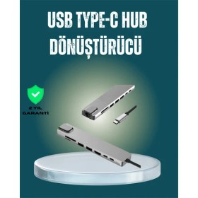 Resim Usb‑c Çoklu Bağlantı Merkezi – 5 Gbps, 100‑240 V, Sağlam Eloksal Tasarım 