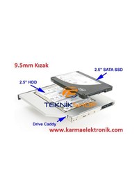 Resim Toshiba Uyumlu Dvd-Ssd Çevirici Adaptör Kızak 9.5Mm Ince Versiyon 