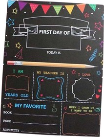 Resim Suntek Okulun İlk Günü Kurulu Ahşap Kara Tahta Çift Taraflı " 