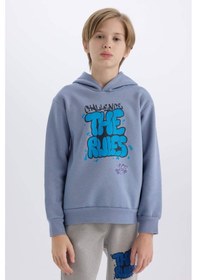 Resim DeFacto Erkek Çocuk Kapüşonlu Baskılı Sweatshirt D4354A8NSBE572 