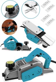 Resim Schatz 800W Sjs Metal Şanzıman Bakır Sargı Motor Çift Bıçaklı Planya Rende Makinesi Mavi + 4 Uç 