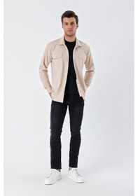 Resim Bigdart 20193 Oversize Erkek Gömlek - Krem 001 