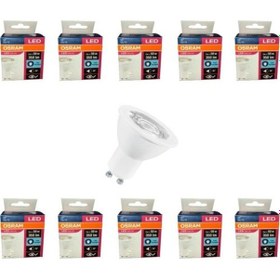 Resim Osram 4.5W Gu10 Led Ampul 10 Adet Sarı Işık 3000K Spot Ampul 
