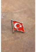 Resim 089 5000 Gümüş Ay Yıldız Bayrak Yaka Rozeti 