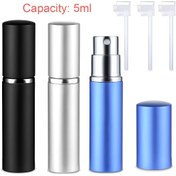 Resim Altın Halkalı 3 Adet 5ml Doldurulabilir Parfüm Atomizör Cam Alüminyum Şişeler 