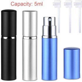Resim Altın Halkalı 3 Adet 5ml Doldurulabilir Parfüm Atomizör Cam Alüminyum Şişeler 