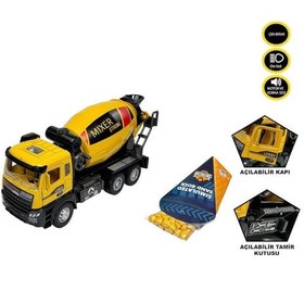 Resim Aa992-01ab Çek Bırak Işıklı Ve Sesli 1:28 Kamyon Ekskavatör / Beton Mikseri 