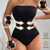 Resim Kadınlar için Dikişsiz Yüksek Bel Şekillendirici Bodysuit - Pürüzsüz Dokulu ve Nefes Alabilir Tasarımlı Karın Kontrolü, Günlük Kıyafetler İçin Yüksek Destekli Dikişsiz İç Çamaşırı, Zarif Düz Renkli, Rahat Giyim, Esnek Kumaş 