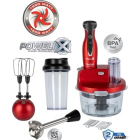 Resim Tefal Dilimleyici ve Rende 4 Bıçaklı Powelix 1500W Güç 1,5 Litre Cam Hazneli Mutfak Robotu + Hassas Mutfak Tartısı 