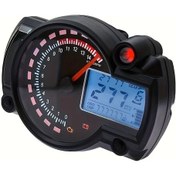 Resim Tongdashop 7 Renkli Ayarlanabilir Lcd Motosiklet Hızometre Siyah Rpm Vites Göstergesi Yol Sayacı Pusula 