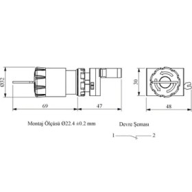 Resim Emas CP200EA30 C Pl. Stop Anahtarlı Şoklu Emniyet Butonu 30 mm 