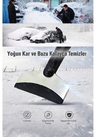 Resim Mega Oto Market Araba Buz Kazıyıcı Ve Kar Temizleme Küreği Çift Taraflı Oto Cam Buz Kazıma Aparatı Siyah 