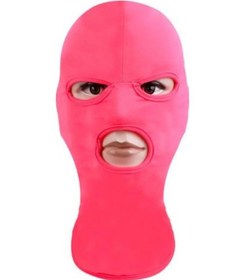 Resim Unisex Tam Kapatan Sürüş Başlığı Nefes Alabilir Elastik Açık Ağızlı Gözleri Gösteren Yüz Maskesi Yetişkin Cosplay Kostümü Pembe 