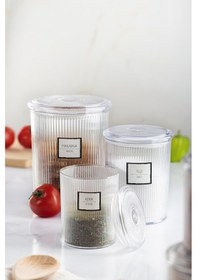 Resim 12'li Barok Yuvarlak 3 Boy Kavanoz Seti & Saklama Kabı & Erzak Kabı 4 2000 Ml, 4 1000 Ml, 4 500 Ml 