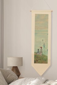 Resim Duvar Halısı Pinterest Oda Dekoru, Monet Sanat Serisi, 100cm Kanvas Flama Askılı Duvar Örtüsü NO:587 - Renkli - 10 / 30 x 100 